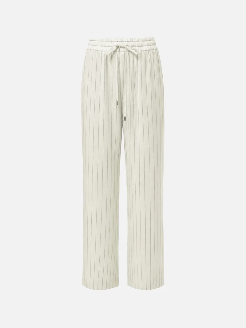 Lichi Pinstripe loose viscose and linen trousers