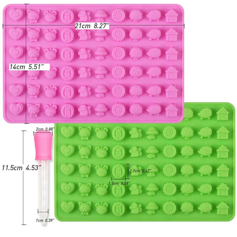Cozihom Forest And Animal Silicone Molds  Gummy Mold  Chocolate Candy Mold With 2 Droppers  Food Grade Silicone  4 Pcs - Image 2