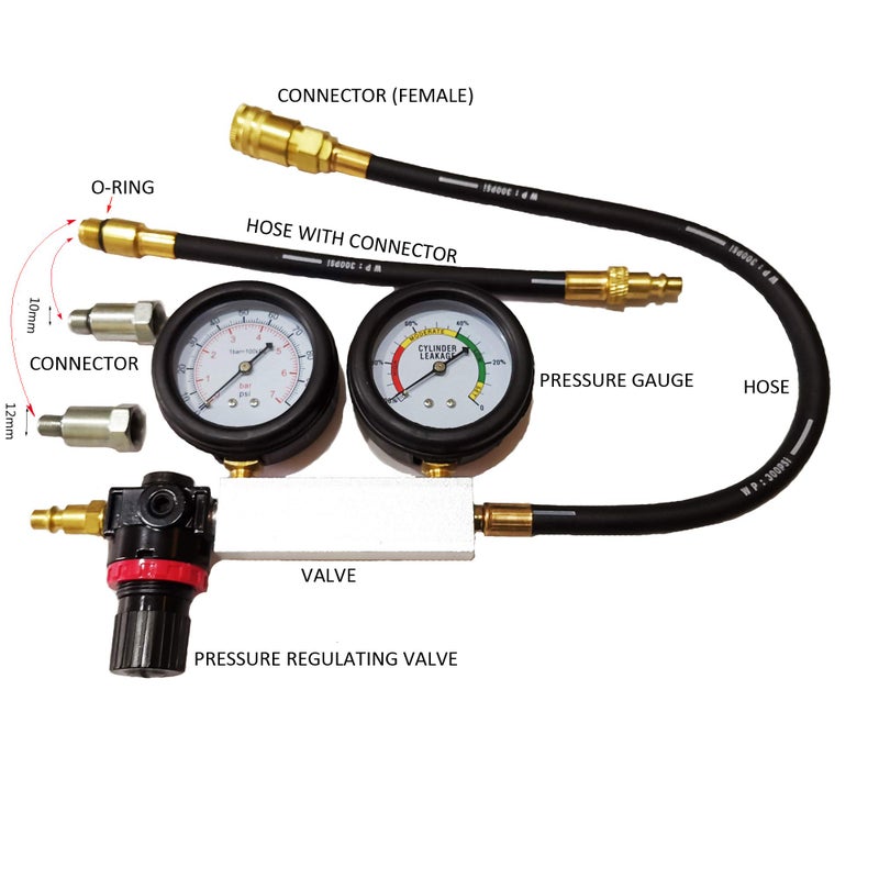 ONDY New Leak Down Tester Tu-21 Engine Cylinder Leak Tester Leakage Detector Engine Compression Tester Gauges Set - Image 5