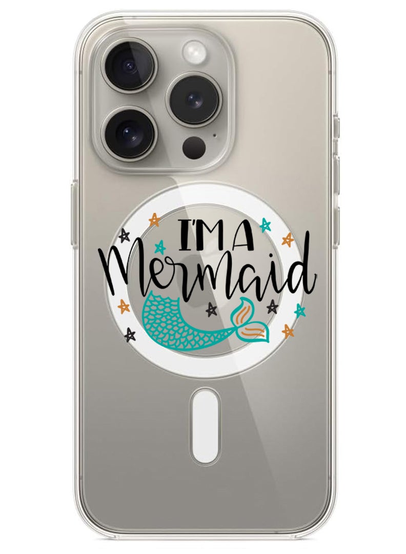Theodor Magnetic Case for iPhone 15 Pro 6.1-inch Compatible with MagSafe Wireless Charging, Shockproof Phone Bumper Cover I am a mermaid copy - Image 1