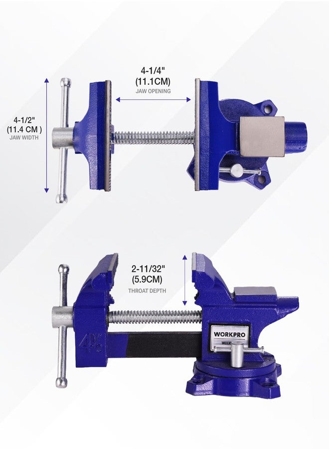 ووركبرو منضدة عمل WORKPRO، منضدة عمل مقاس 4-1/2 بوصة، منضدة عمل متعددة الاستخدامات، منضدة عمل بقاعدة دوارة لأعمال النجارة - Image 4