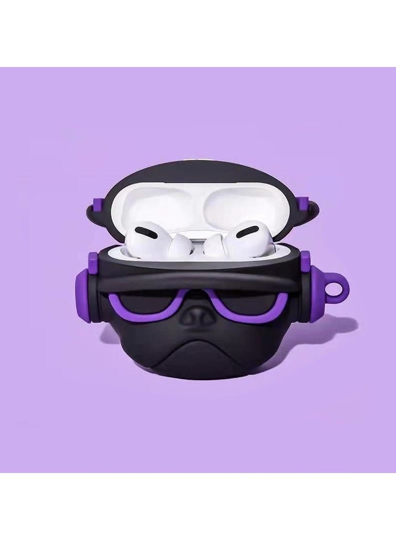 3D Cartoon Cute Silicone Earbuds Cover for AirPods Pro 2nd Generation Case Compatible with Airpods Pro Case 2nd/1st Gen (2023/2022/2019) - Hip-hop Bulldog - Image 2