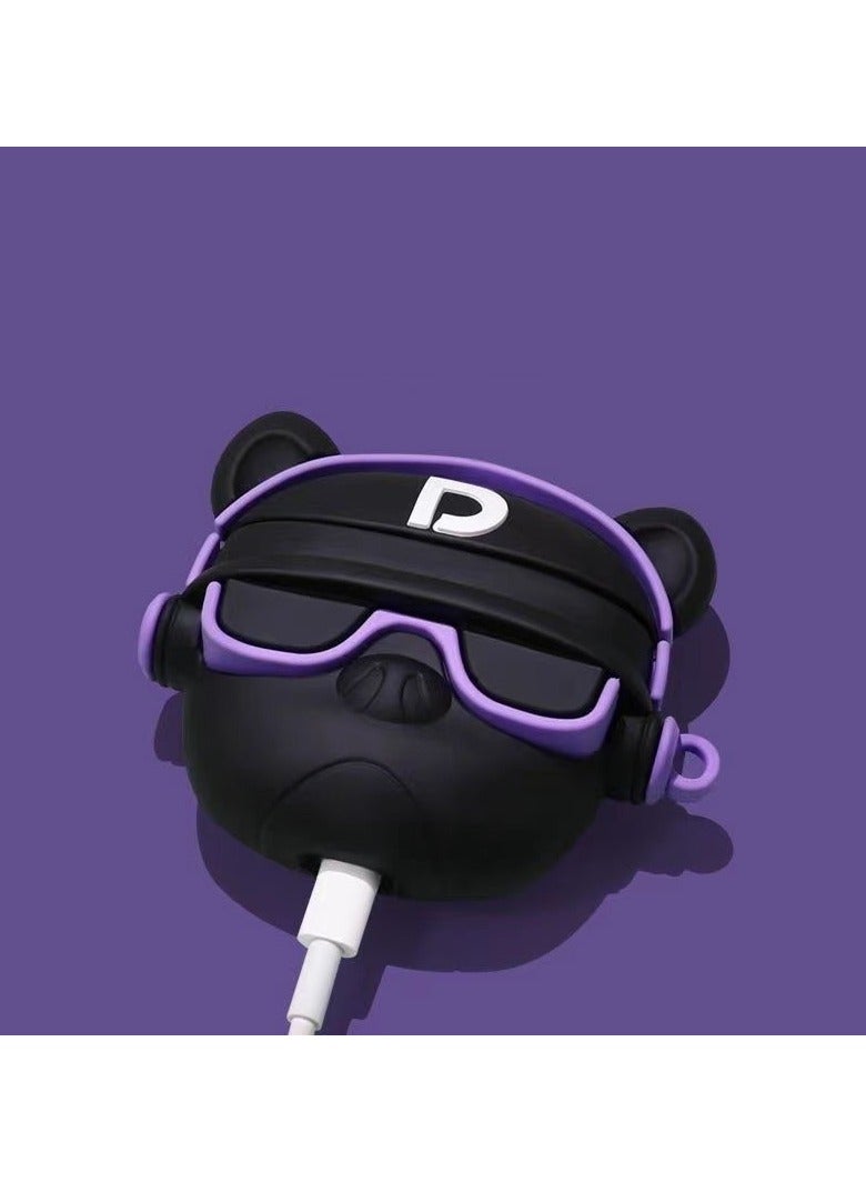 3D Cartoon Cute Silicone Earbuds Cover for AirPods Pro 2nd Generation Case Compatible with Airpods Pro Case 2nd/1st Gen (2023/2022/2019) - Hip-hop Bulldog - Image 3