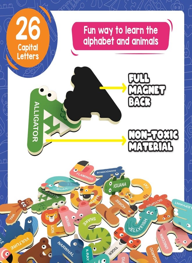 Play Panda ABC Animal Magnetic Capital Letters for Kids - 26 Uppercase, Fridge Magnet, Learning Educational Toy, Non-Toxic, Durable, Large Size, Age 3+ - Image 4