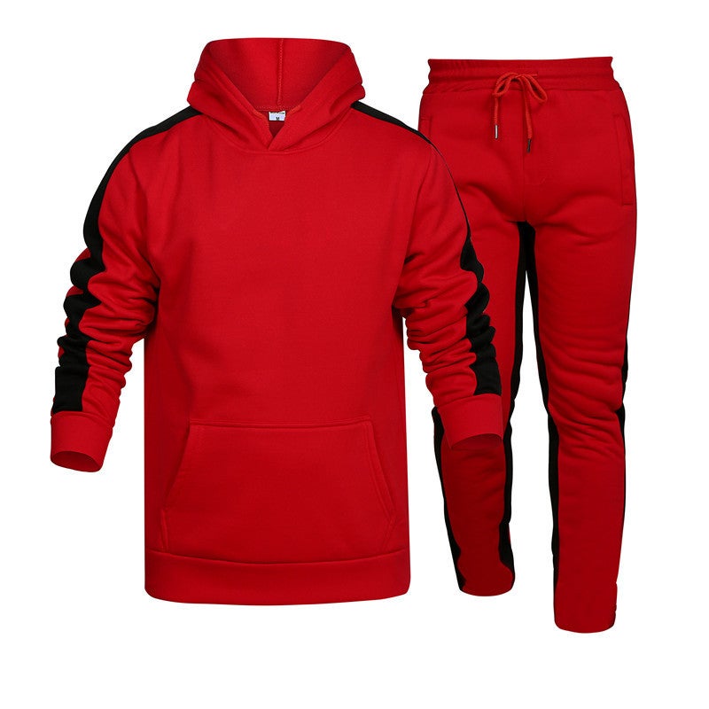 2024 New Sports Striped Suit Men'S Casual Loose European Code Hoodie Suit A Generation Of Hair - Image 1