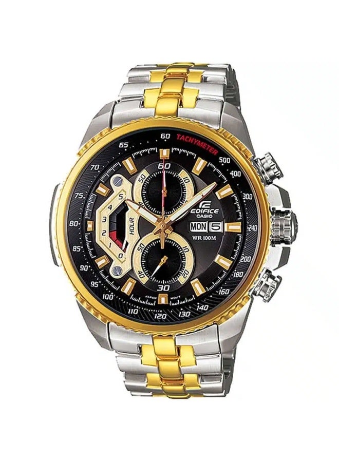 Casio Casio Edifice Chronograph Watch for Men – Black Dial with Two-Tone Silver & Gold Stainless Steel Strap (EFR-534BKG-1AV) - Image 1
