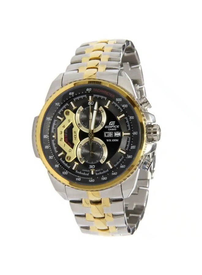 Casio Casio Edifice Chronograph Watch for Men – Black Dial with Two-Tone Silver & Gold Stainless Steel Strap (EFR-534BKG-1AV) - Image 2