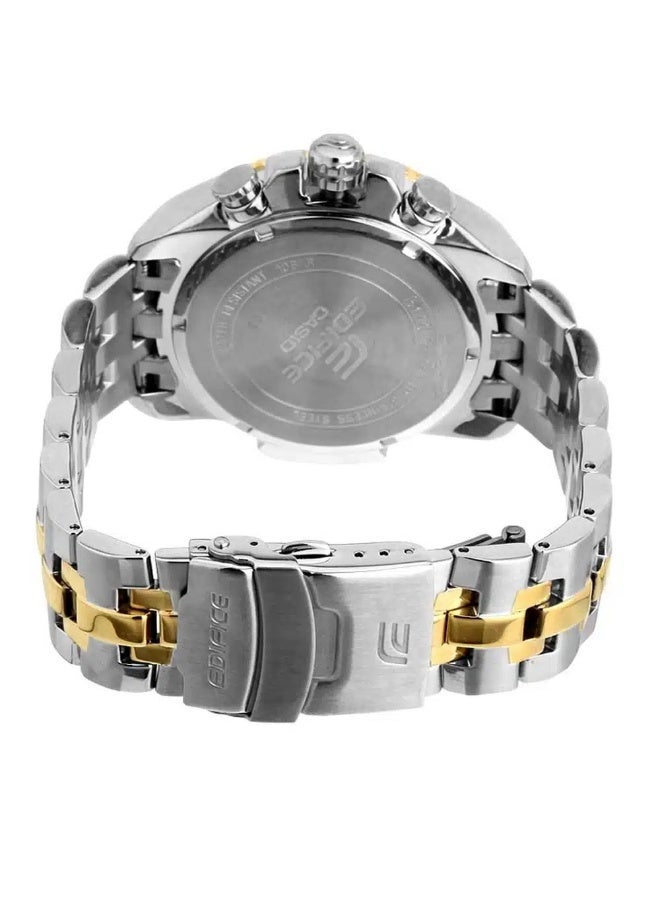 Casio Casio Edifice Chronograph Watch for Men – Black Dial with Two-Tone Silver & Gold Stainless Steel Strap (EFR-534BKG-1AV) - Image 3