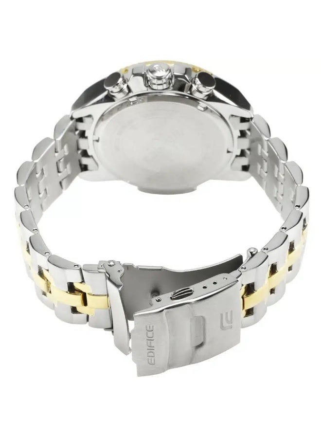 Casio Casio Edifice Chronograph Watch for Men – Black Dial with Two-Tone Silver & Gold Stainless Steel Strap (EFR-534BKG-1AV) - Image 4