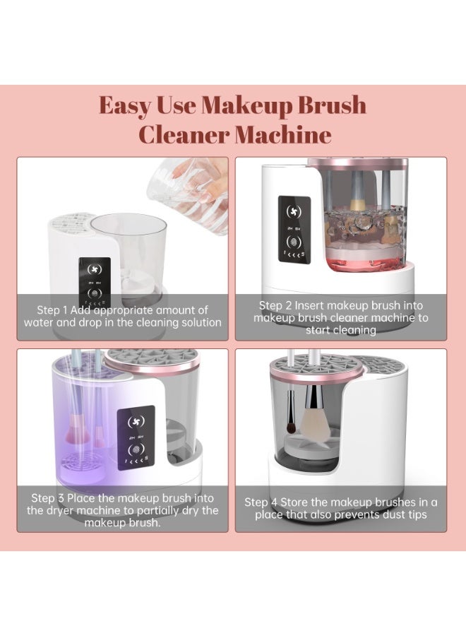 3-in-1 Makeup Brush Cleaner - Automatic cleaning and drying, innovative device for quick and safe brush cleaning, suitable for all sizes of beauty makeup brush sets, blush brushes, sponges - Image 4
