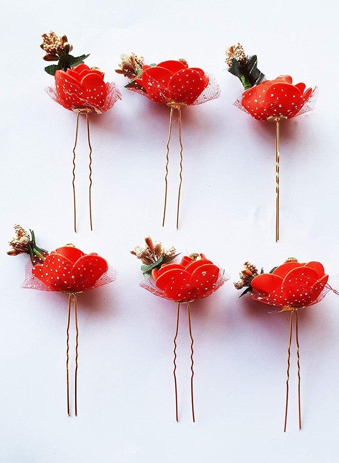 Foreign Holics Bridal Hair Accessories Juda Hair Pins For Your Hair Bun For Women 12 Pcs (M7) - Image 3