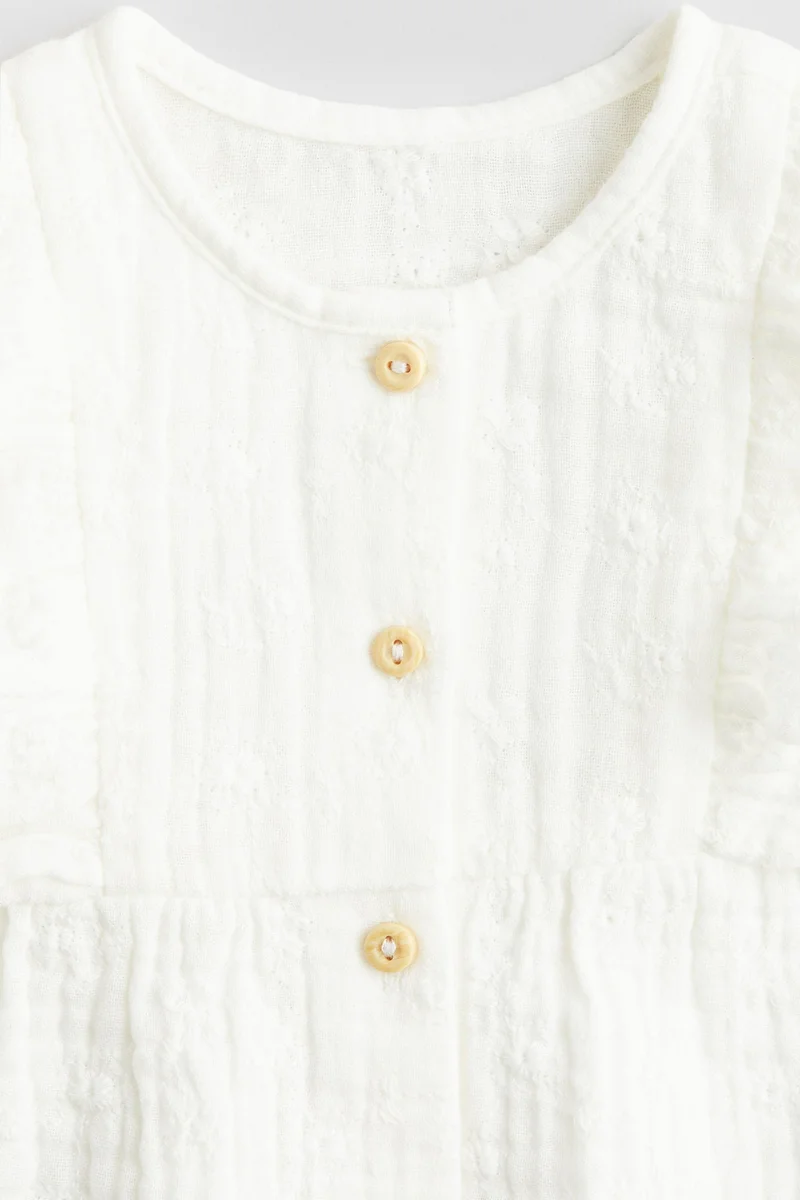 H&M Cotton muslin romper suit