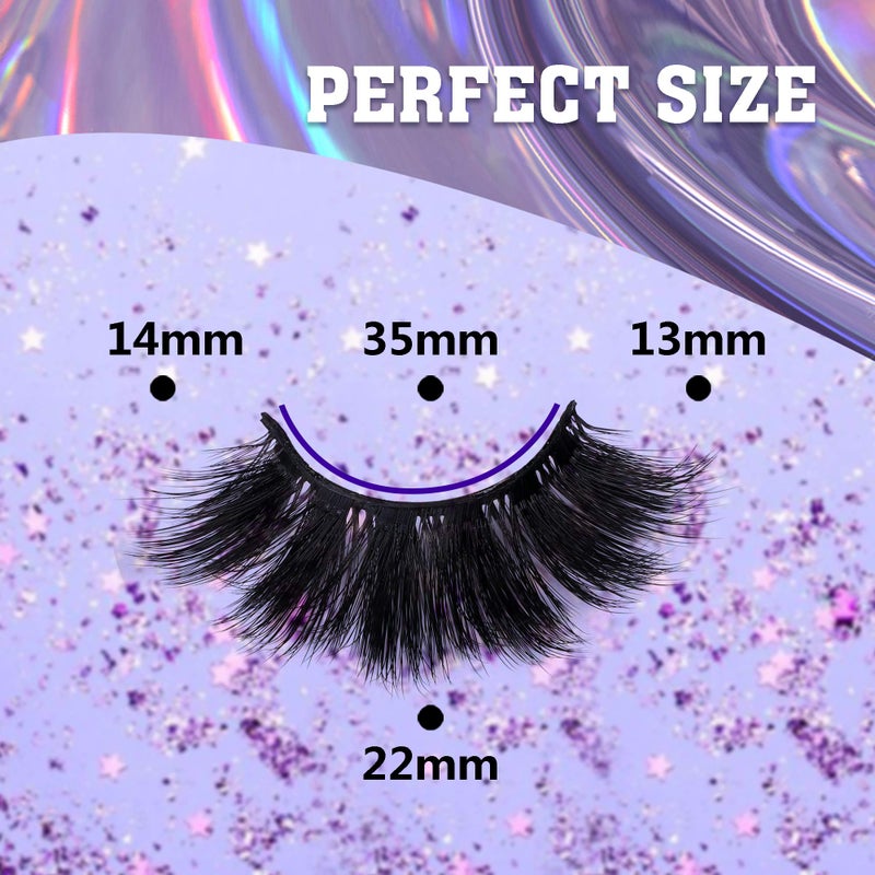zanlufly Faux Mink Eyelashes Thick Lashes Volume Dramatic False Eyelashes Luxury Volume Soft Handmade Reusable Lashes Pack - Image 2