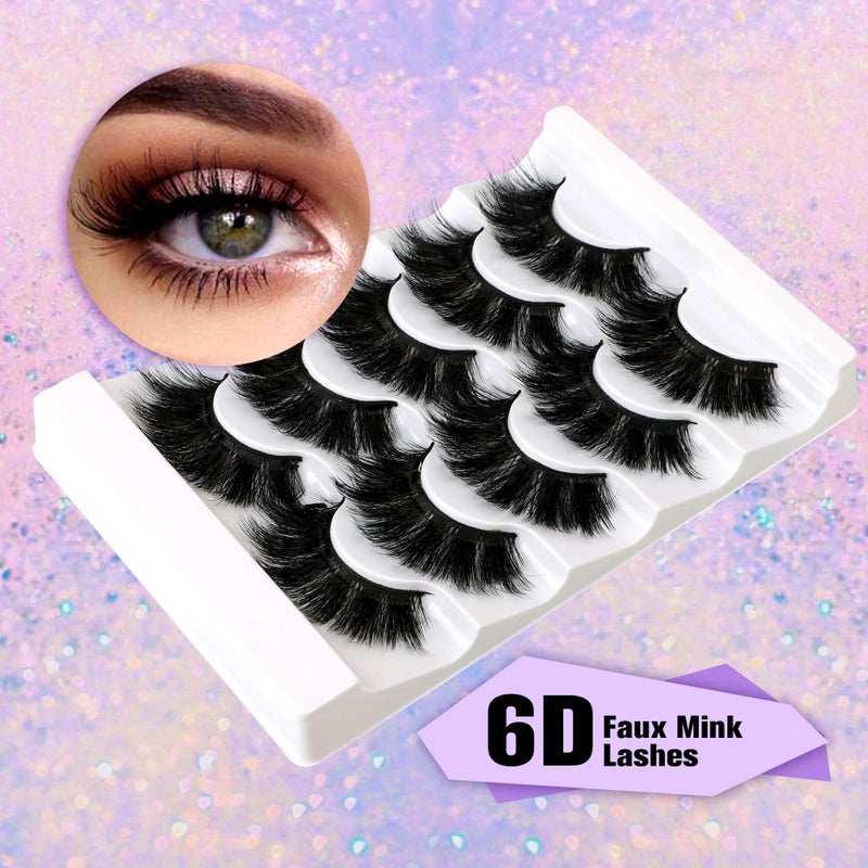 zanlufly Faux Mink Eyelashes Thick Lashes Volume Dramatic False Eyelashes Luxury Volume Soft Handmade Reusable Lashes Pack - Image 3