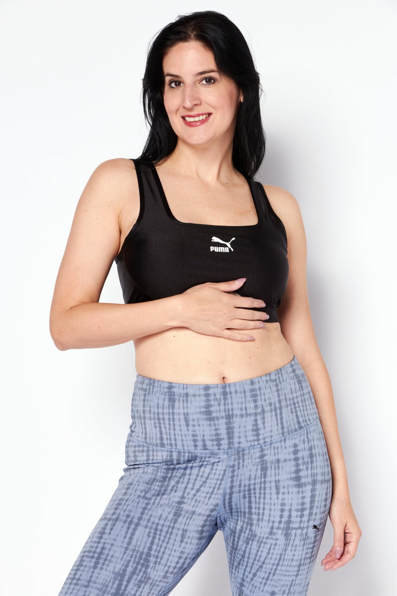 PUMA Women Tight Fit Brand Logo Sport Bra, Black - Image 1