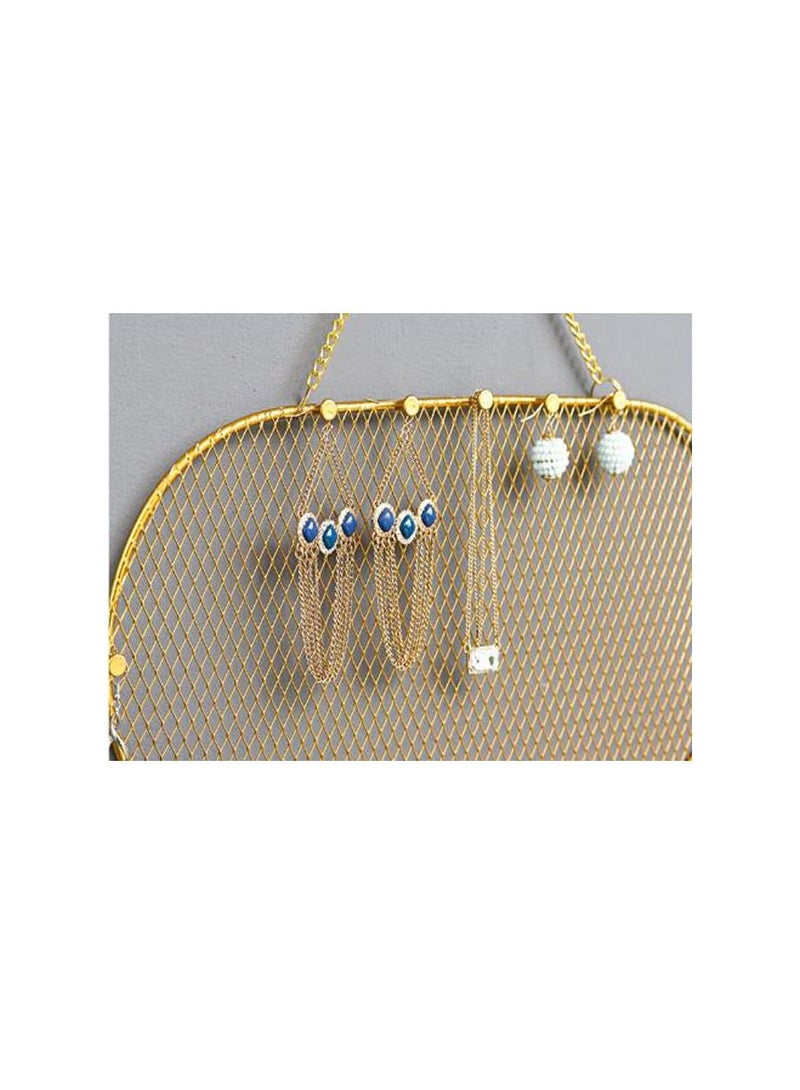 1pc Nordic Light Luxury Golden Iron Wall Jewelries Organizer - Image 2