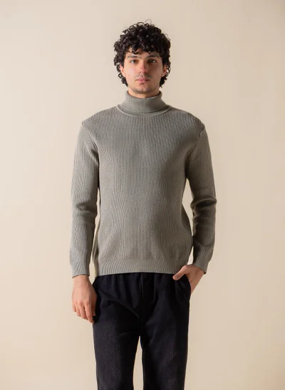 شايبس كنزة بياقة عالية مضلعة