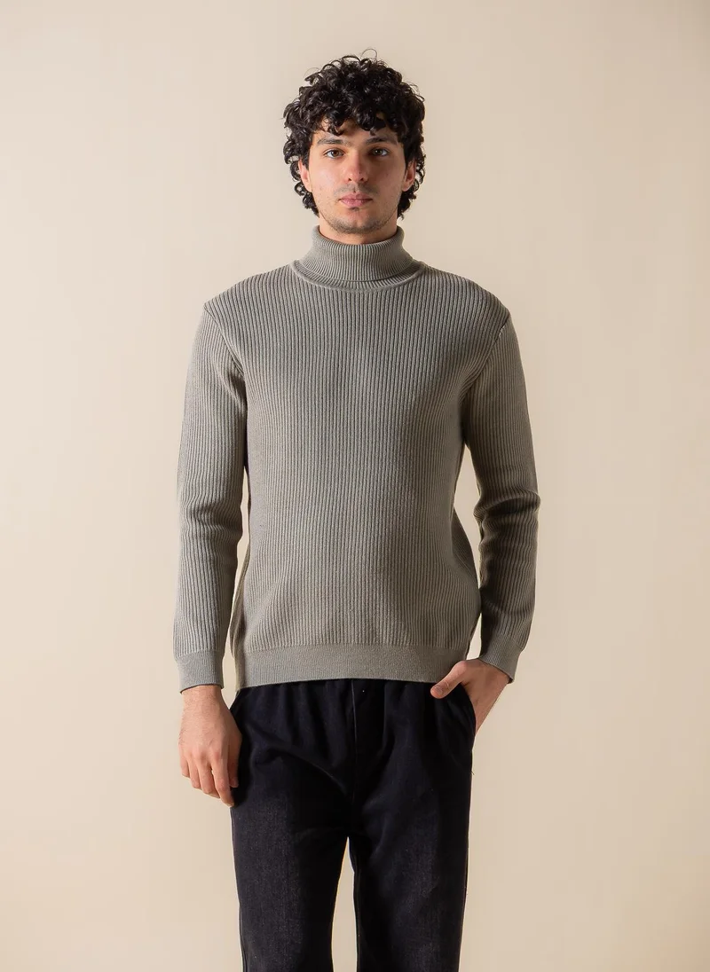 SHAPES RIBBED HIGH-NECK SWEATER