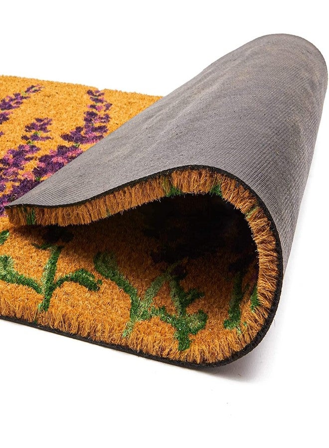 Juvale Lavender Floral Door Mat - 17 x 30 in, Purple Coir - Welcome Mat for Front Door & Outdoor Entryway - Coir Doormat for Patio & Porch - Image 5