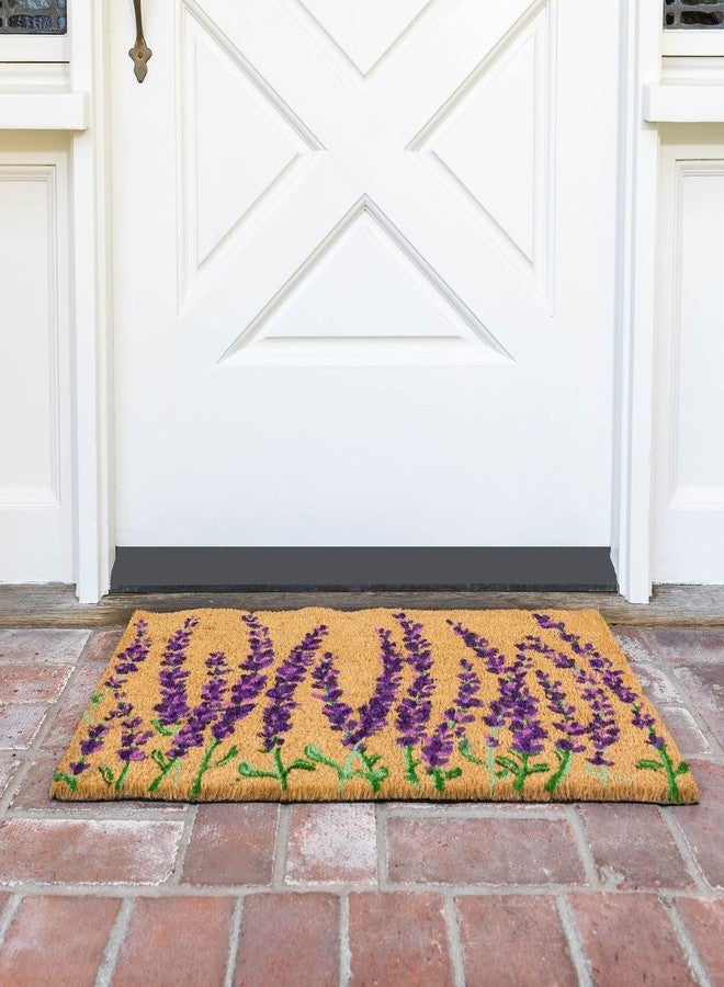 Juvale Lavender Floral Door Mat - 17 x 30 in, Purple Coir - Welcome Mat for Front Door & Outdoor Entryway - Coir Doormat for Patio & Porch - Image 4