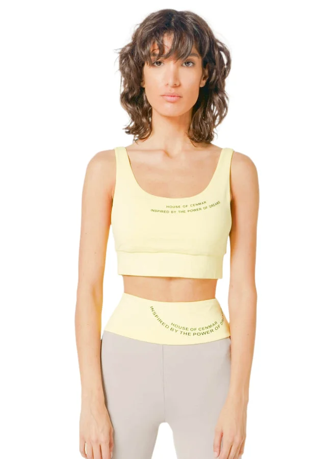House Of Cenmar Yellow Women'S Activewear Bra