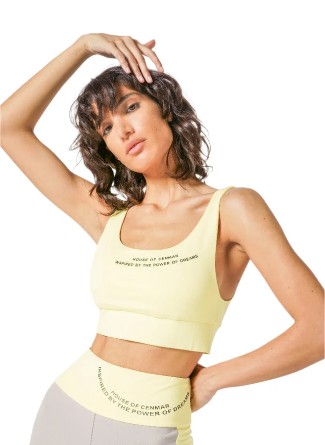 House Of Cenmar Yellow Women'S Activewear Bra