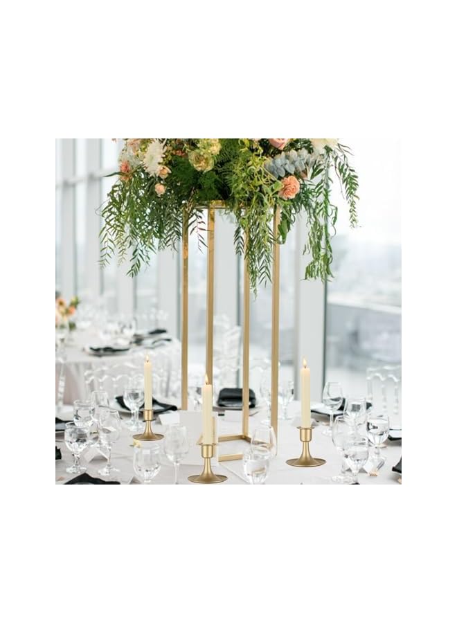 The Bros Candle Holder,Candlestick Holders 4PCS,Candle Sticks Holder Decor,Candle Holders for Pillar Candles,Gold Candle Holders for Dinning Table,Fireplace,Wedding and Anniversary Party - Image 3