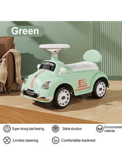 MG Kids Ride-On Car Scooter | Push Ride Toy for 1 to 5 Years | Under-Seat Storage | Music & Lights | Sturdy Wheels- White & Green  - Image 2