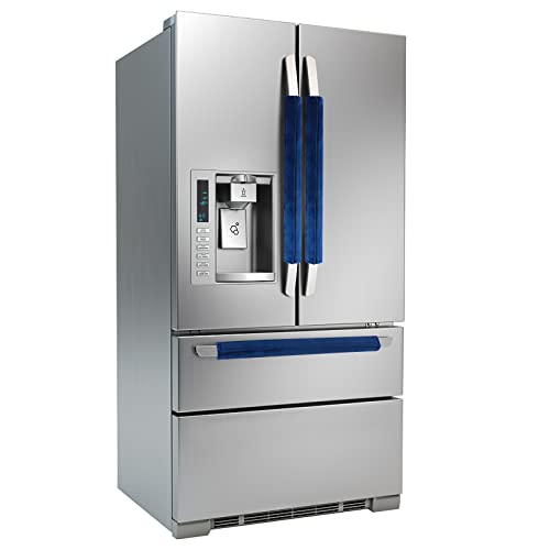 Daixers 3PCS Refrigerator Door Handle Covers Kitchen Decor Keep Appliance Clean Anti-Static Stains for Fridge Dishwashers Velvet (Blue) - Image 1