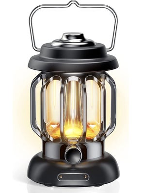 CPEX CPEX Outdoor Retro USB Rechargeable Camping Lantern Camping Tent Light LED Portable Lantern Garden Light Camping Atmosphere Decorative Chandelier Black  - Image 1