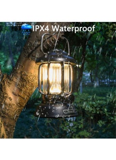 CPEX CPEX Outdoor Retro USB Rechargeable Camping Lantern Camping Tent Light LED Portable Lantern Garden Light Camping Atmosphere Decorative Chandelier Black  - Image 4