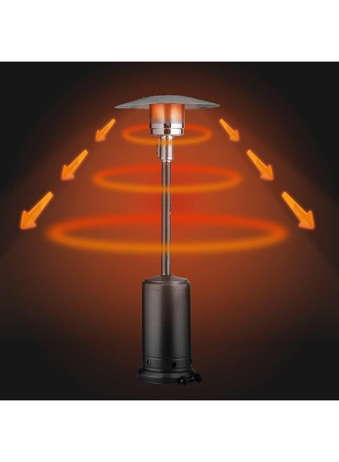 Outdoor Patio Heater, Mushroom-Style Propane Gas, Black Metal Stand - Image 4