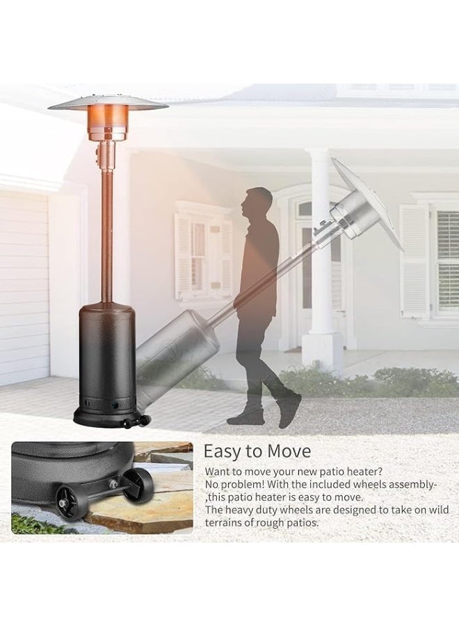 Outdoor Patio Heater, Mushroom-Style Propane Gas, Black Metal Stand - Image 5