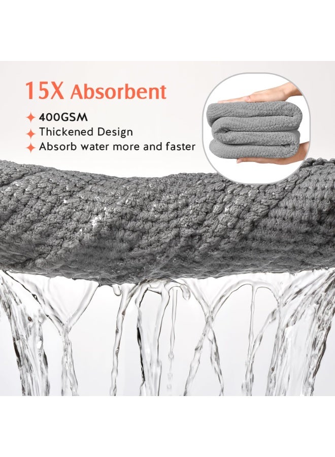 2 Pack Microfiber Hair Towel Wrap for Women, Super Absorbent Quick Dry Hair Turban for All Hair Style Anti Frizz, Large Hair Drying Towel with Button - Image 2
