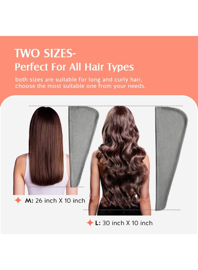 2 Pack Microfiber Hair Towel Wrap for Women, Super Absorbent Quick Dry Hair Turban for All Hair Style Anti Frizz, Large Hair Drying Towel with Button - Image 4