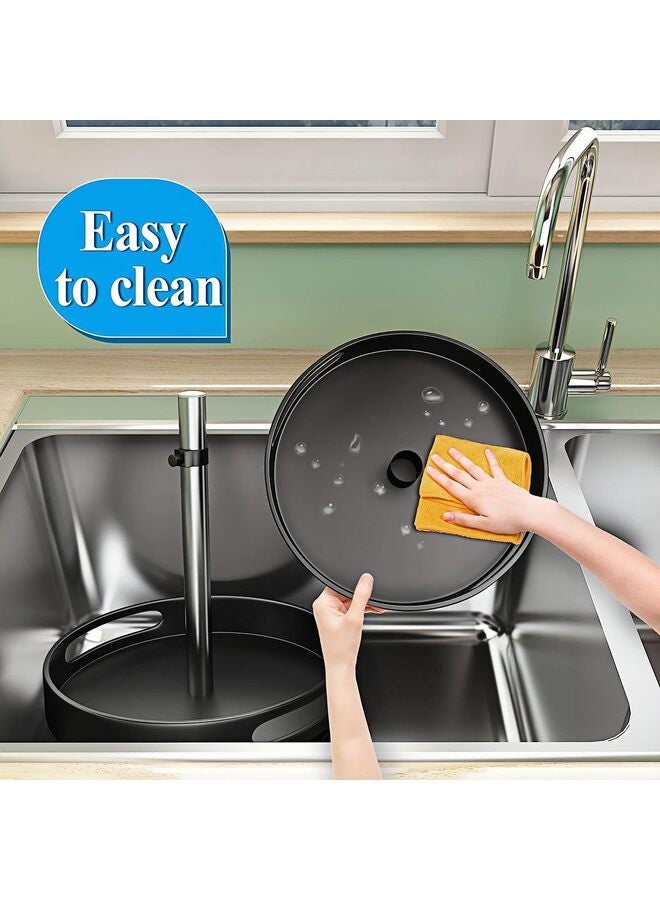 منظم دوار من ليزي سوزان، طبقتين من المعدن والفولاذ، قابل لتعديل ارتفاع الطاولة الدوارة، رفوف توابل دوارة لخزانة المؤن وطاولة الخزانة - Image 5