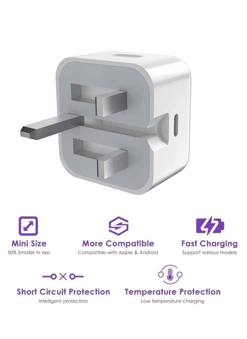 Gravity iPhone 20W USB C Fast Charger, iPhone Fast Charger Plug fast Charger Power and 1M iPhone USB C Charger Cable Compatible with i-Phone 13 12 11 Pro Max Mini X XR Xs/i-Pad, iPhone USB C Fast Charger - Image 2