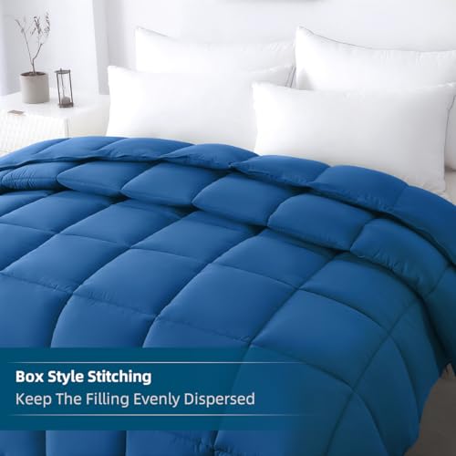 STWIENER Soft Alaskan King Comforter 120"x 132", Extra Large Lightweight Quilted Down Alternative Comforter Duvet Insert for All Season-Fluffy Breathable Microfiber(Dark Blue, Alaskan King) - Image 5