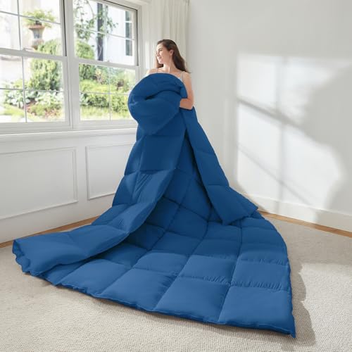STWIENER Soft Alaskan King Comforter 120"x 132", Extra Large Lightweight Quilted Down Alternative Comforter Duvet Insert for All Season-Fluffy Breathable Microfiber(Dark Blue, Alaskan King) - Image 3