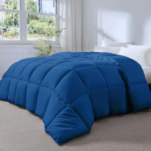 STWIENER Soft Alaskan King Comforter 120"x 132", Extra Large Lightweight Quilted Down Alternative Comforter Duvet Insert for All Season-Fluffy Breathable Microfiber(Dark Blue, Alaskan King) - Image 4