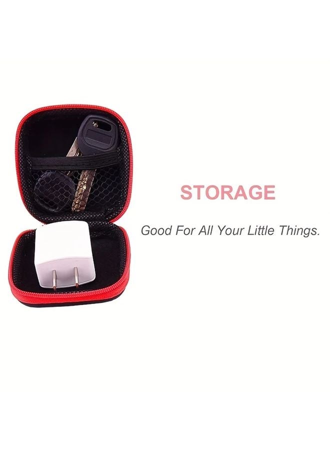 Sky Blue Portable Earphone Case Heavy Duty Zipper Storage Bag Tech Organizer for Headphones Earbuds - Image 4