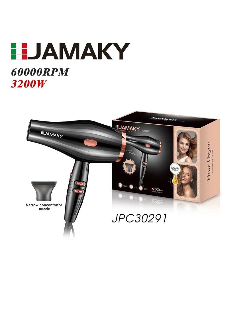 JAMAKY Italy Professional JPC30291 Ultimate Smooth Hair Dryer 3200W , with Italian technology