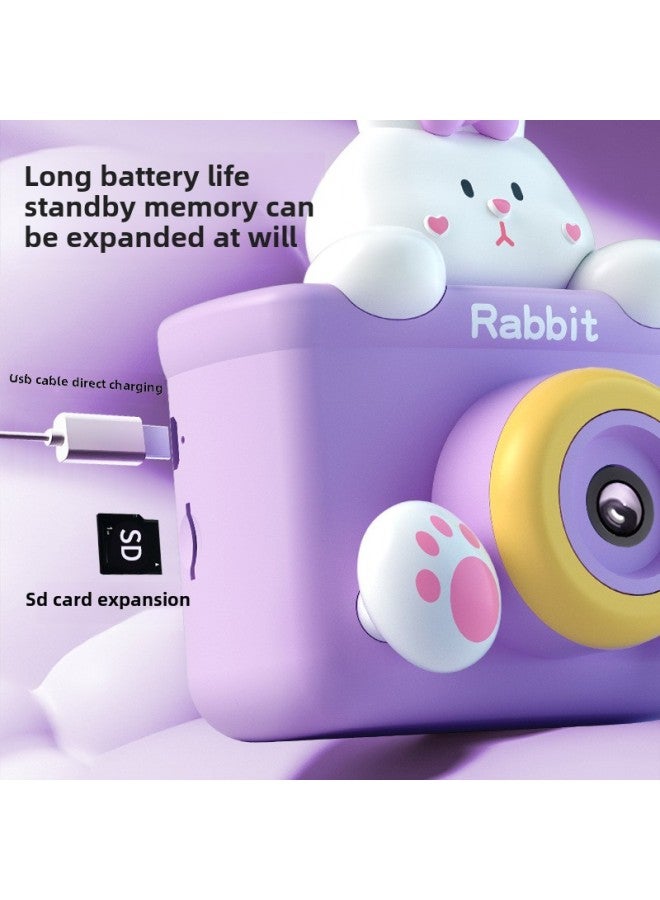 Toys Children's Cartoon Digital Camera Toy Birthday Gift Mini Camera Can Take Photos-Color:Coffee Bear Super Clear Dual Camera + Triangle Bracket +32G + Card Reader - Image 5