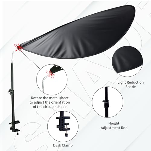 VSUNTENT Large Size 52''Office Cubicle Shade Cubicle Desk Light Shield to Block Anti-Glare Cover Light Sensitive Professionals Cubicle Light Quick Install Shading Light Shade with Clamp(Patent Pending) - Image 2