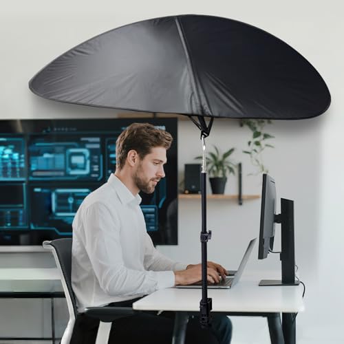 VSUNTENT Large Size 52''Office Cubicle Shade Cubicle Desk Light Shield to Block Anti-Glare Cover Light Sensitive Professionals Cubicle Light Quick Install Shading Light Shade with Clamp(Patent Pending) - Image 5