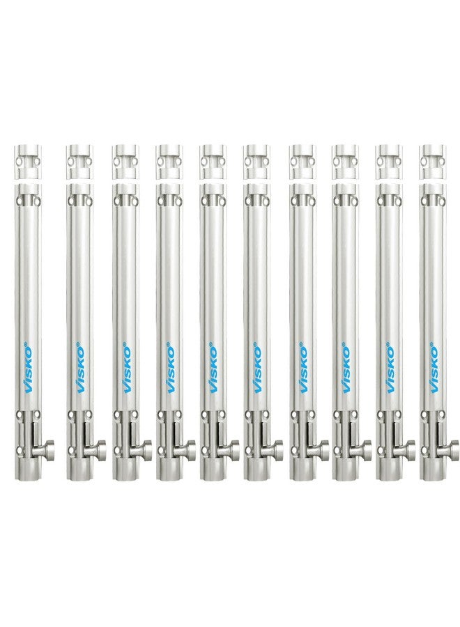 Visko Tools Visko 921 Tower Bolt Half Round 10 Mm(200Mm) Ambesador Series | 10 Pcs Set | Home and Offices Doors and Windows Tower Bolt | Silver Color | Combo Pack | - Image 1