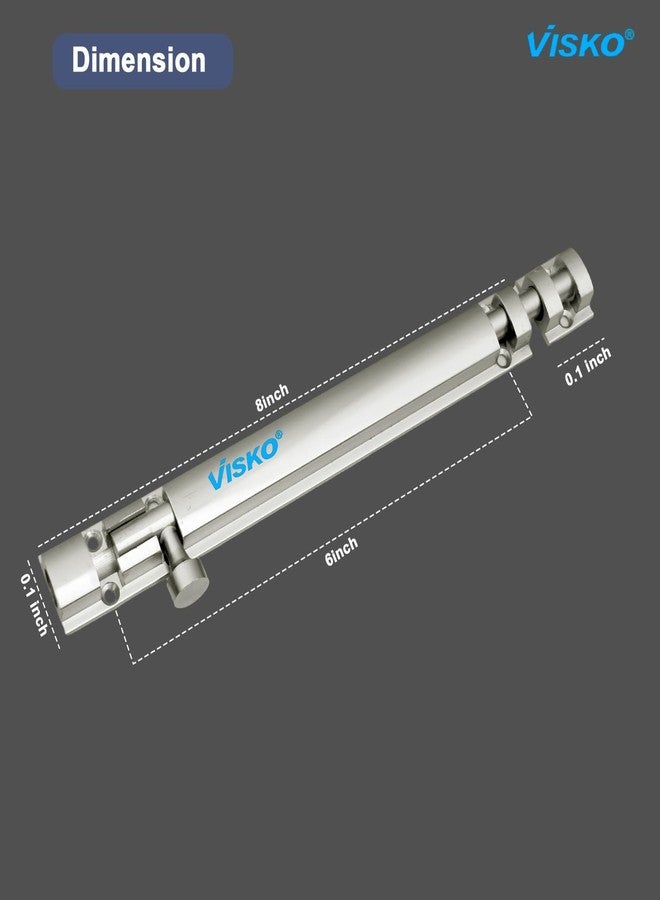 Visko Tools Visko 921 Tower Bolt Half Round 10 Mm(200Mm) Ambesador Series | 10 Pcs Set | Home and Offices Doors and Windows Tower Bolt | Silver Color | Combo Pack | - Image 3