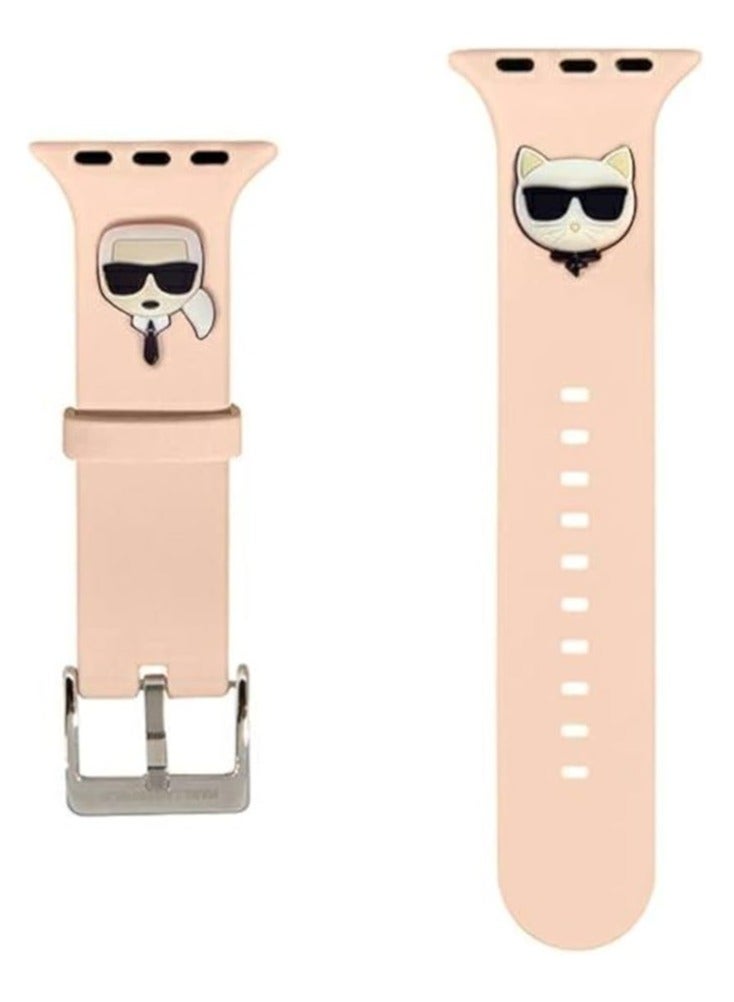 iBAND CAT SPORTS BAND on Pink Silicone Band Apple Watch 42/44/45/46/49 MM - Image 1