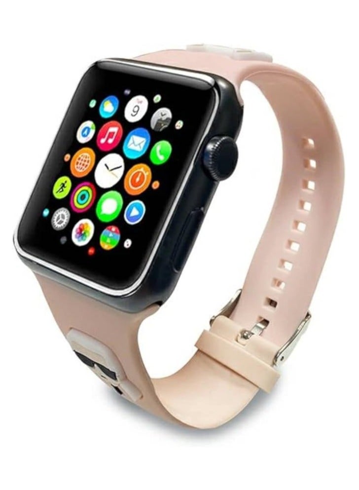 iBAND CAT SPORTS BAND on Pink Silicone Band Apple Watch 42/44/45/46/49 MM - Image 2