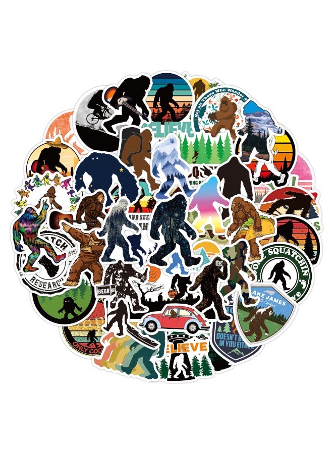 NIBEMINENT 50 Pcs Bigfoot Savage Deco Kit Waterproof Stickers, High Definition Printing Bright Colors, Suitable for Laptop Skateboard Luggage Water Bottle Guitar DIY - Image 2